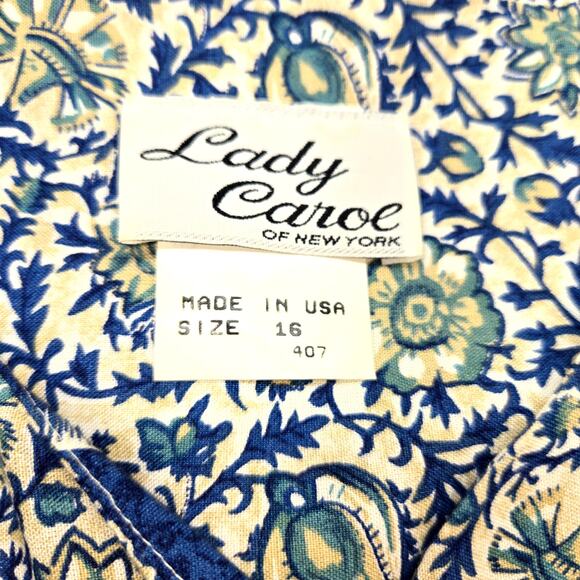 Lady Carol 16 Women's Shirt Top Blouse Blue Button Up Misses Size XL - Picture 2 of 4